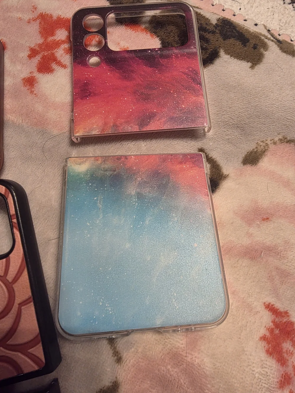 Galaxy-style Pink Floral & Gradient Phone Case Collection
